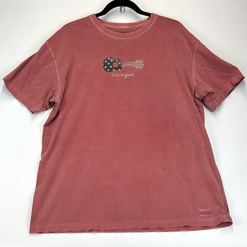 LIFE IS GOOD Guitar Graphic T-Shirt Men's Size Large
